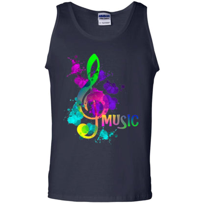 Funky Colorful Music Treble Clef Musican T-shirt Navy