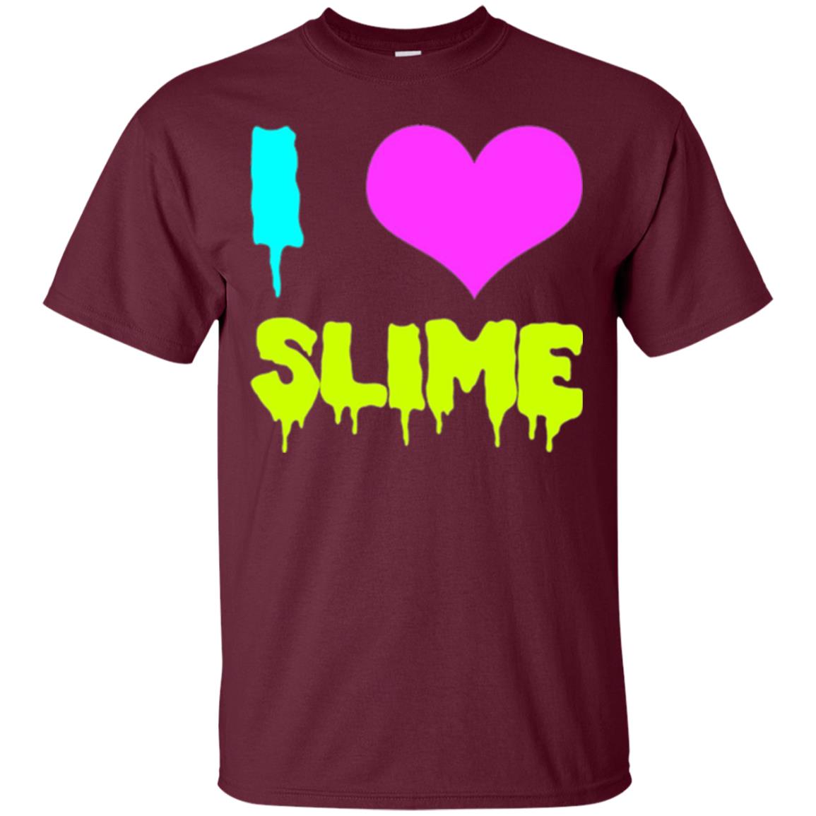 I Love Slime T-shirt Maroon