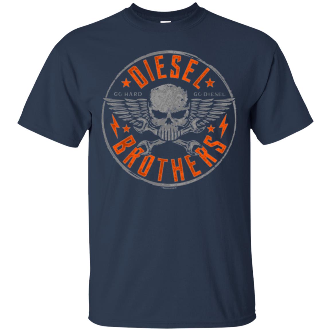 Skull Cross Wrench T-shirt Diesel Brothers Go Hard Go Diesel Navy