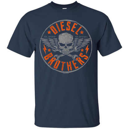 Skull Cross Wrench T-shirt Diesel Brothers Go Hard Go Diesel Navy