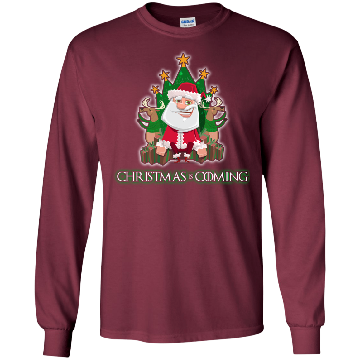 Christmas Is Coming T-shirt Maroon