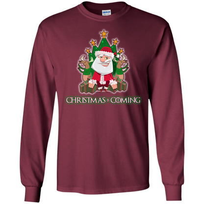 Christmas Is Coming T-shirt Maroon