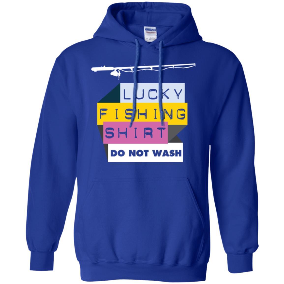 Fisherman T-shirt Lucky Fishing Shirt Do Not Wash Royal