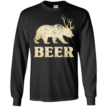 Beer T-shirt Vintage Bear Deer Black