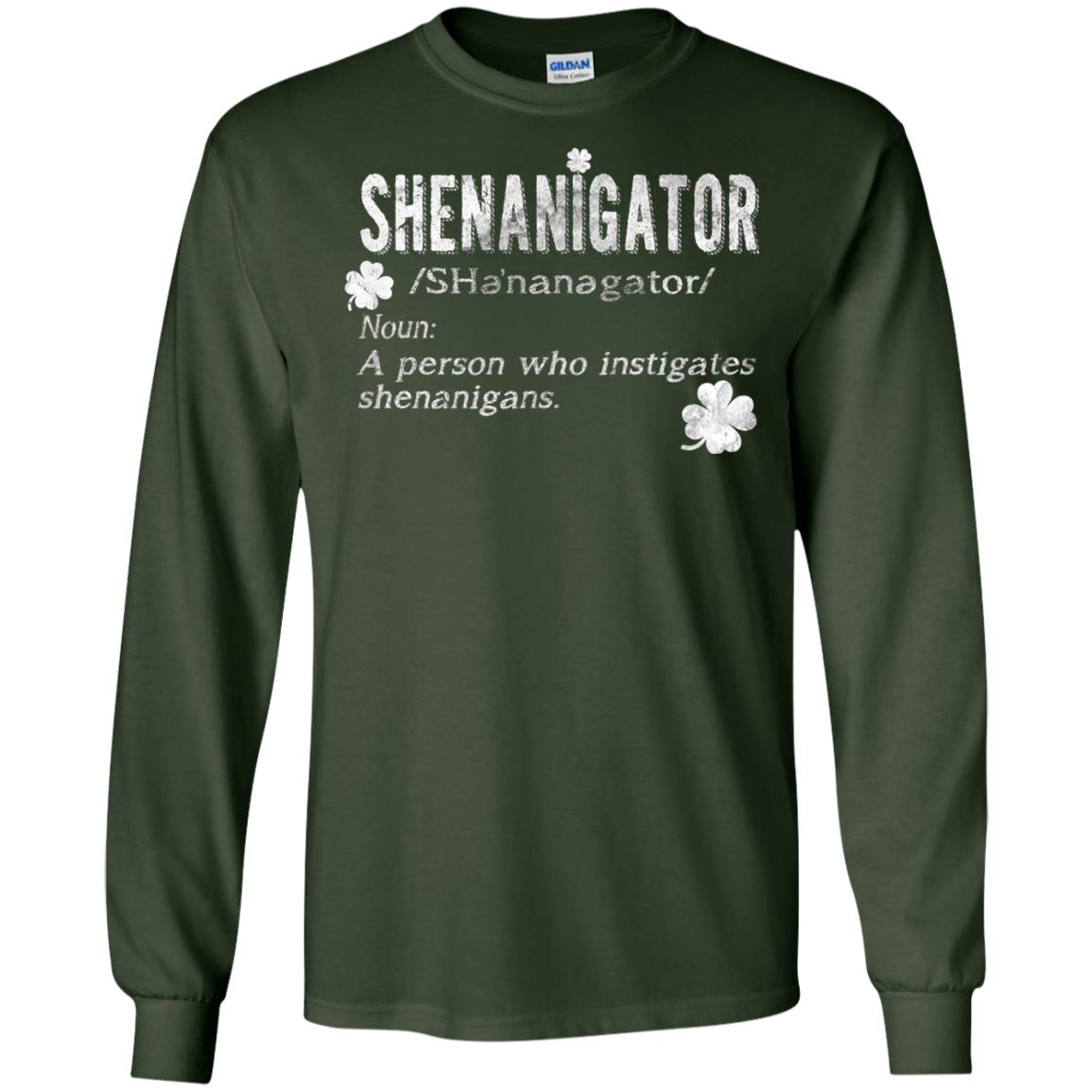 Shenanigator Shamrocks St. Patrick Day Shirt For Irish Forest Green