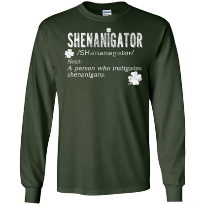Shenanigator Shamrocks St. Patrick Day Shirt For Irish Forest Green