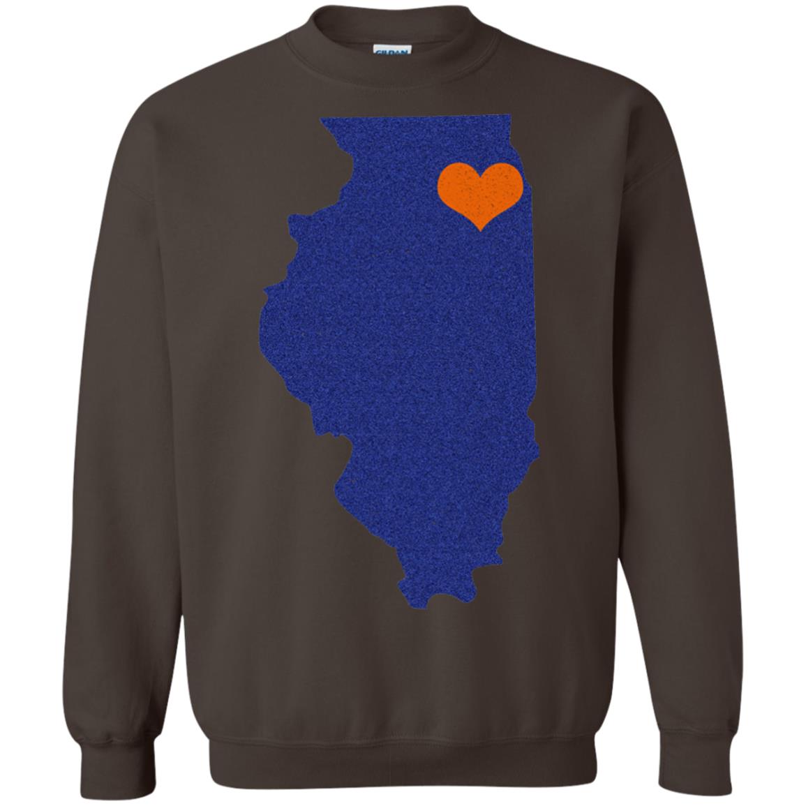 Football T-shirt Chicago Illinois Heart Dark Chocolate