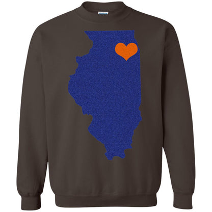 Football T-shirt Chicago Illinois Heart Dark Chocolate