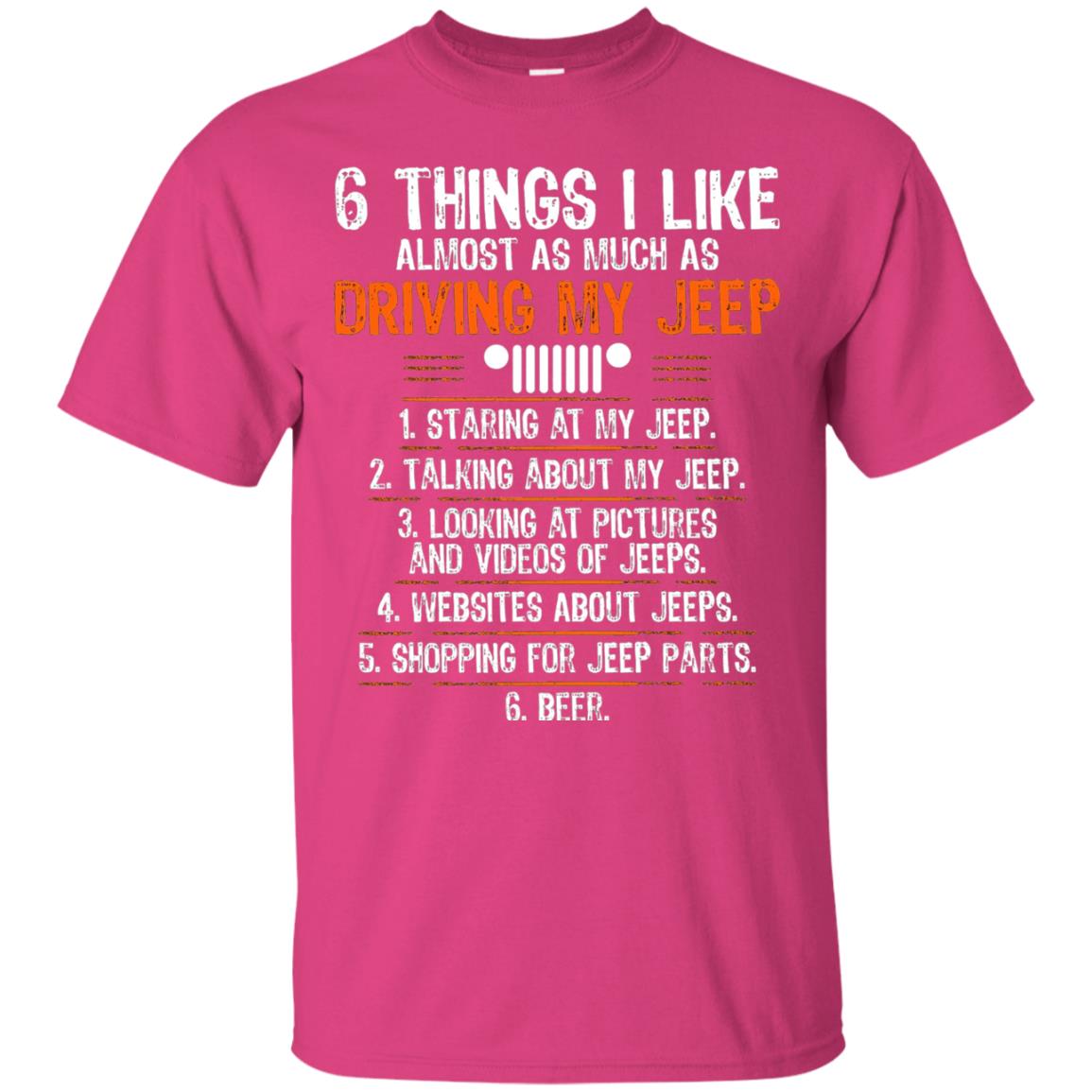 Funny Off Road Driving T-shirt 6 Things I Like Almost As Much As Heliconia