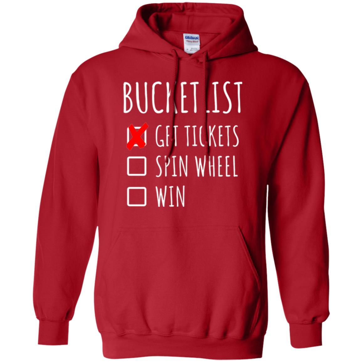 Game Show T-shirt Bucket List Spin Wheel Win Red