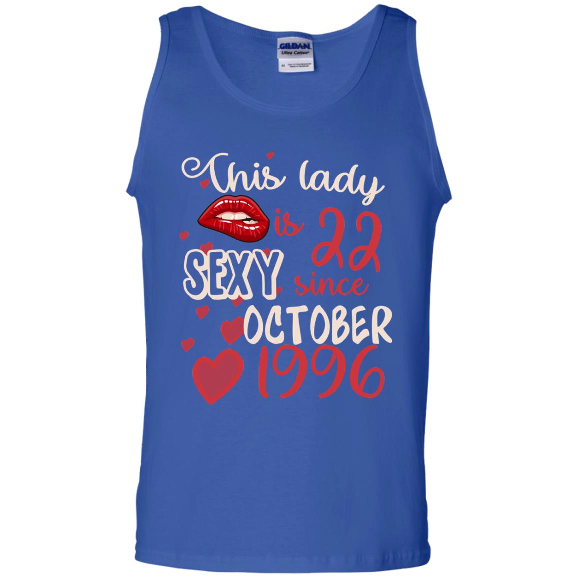 This Lady Is 22 Sexy Since October 1996 22nd Birthday Shirt For October Womens Royal