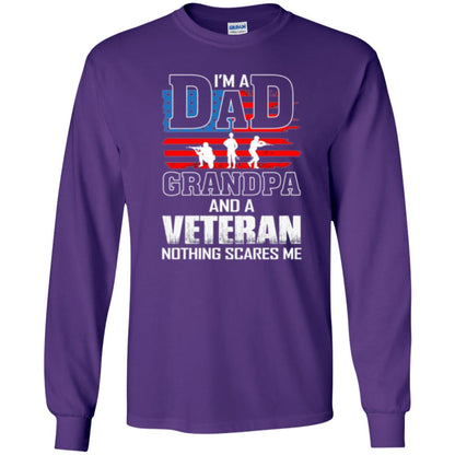 Veteran T-shirt I Am A Dad Grandpa And A Veteran Purple