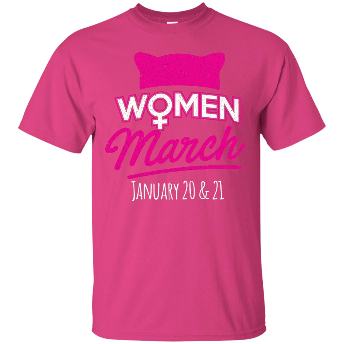 Women's Right T-shirt Women March January 2018 Pussycat Ears Hat Heliconia