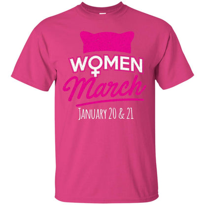 Women's Right T-shirt Women March January 2018 Pussycat Ears Hat Heliconia
