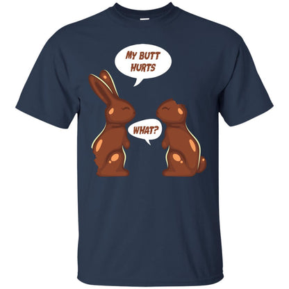 My Butt Hurts What Funny Chocolate Easter T-shirt Navy