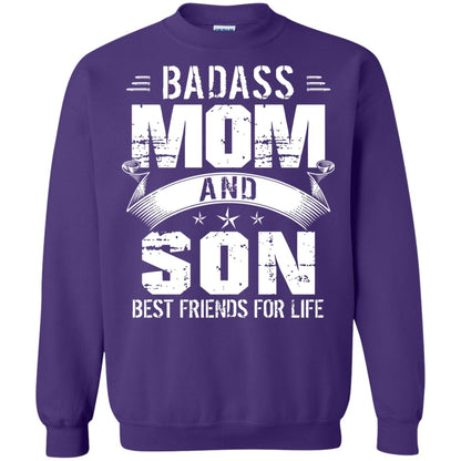 Badass Mom And Son Best Friends For Life Shirt Purple