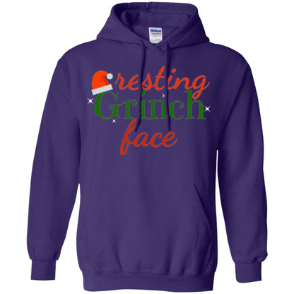 Funny Christmas T-shirt Resting Grinch Face Purple