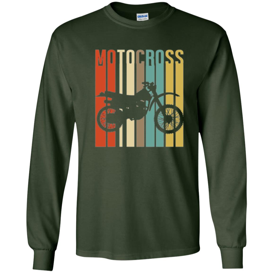 Dirt Bike Silhouette T-shirt Cool Vintage Motocross Forest Green