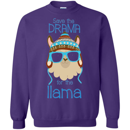 Llama Lovers T-shirt Save The Drama For The Llama Purple