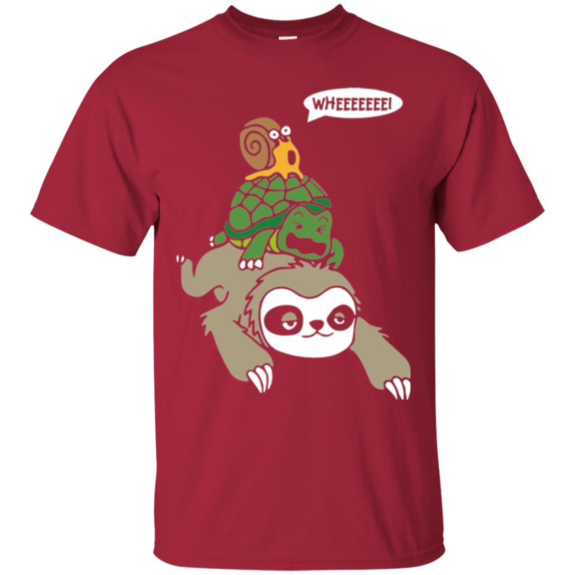 Running Wild T-shirt Sloth Turtle And Snail Piggyback Cardinal