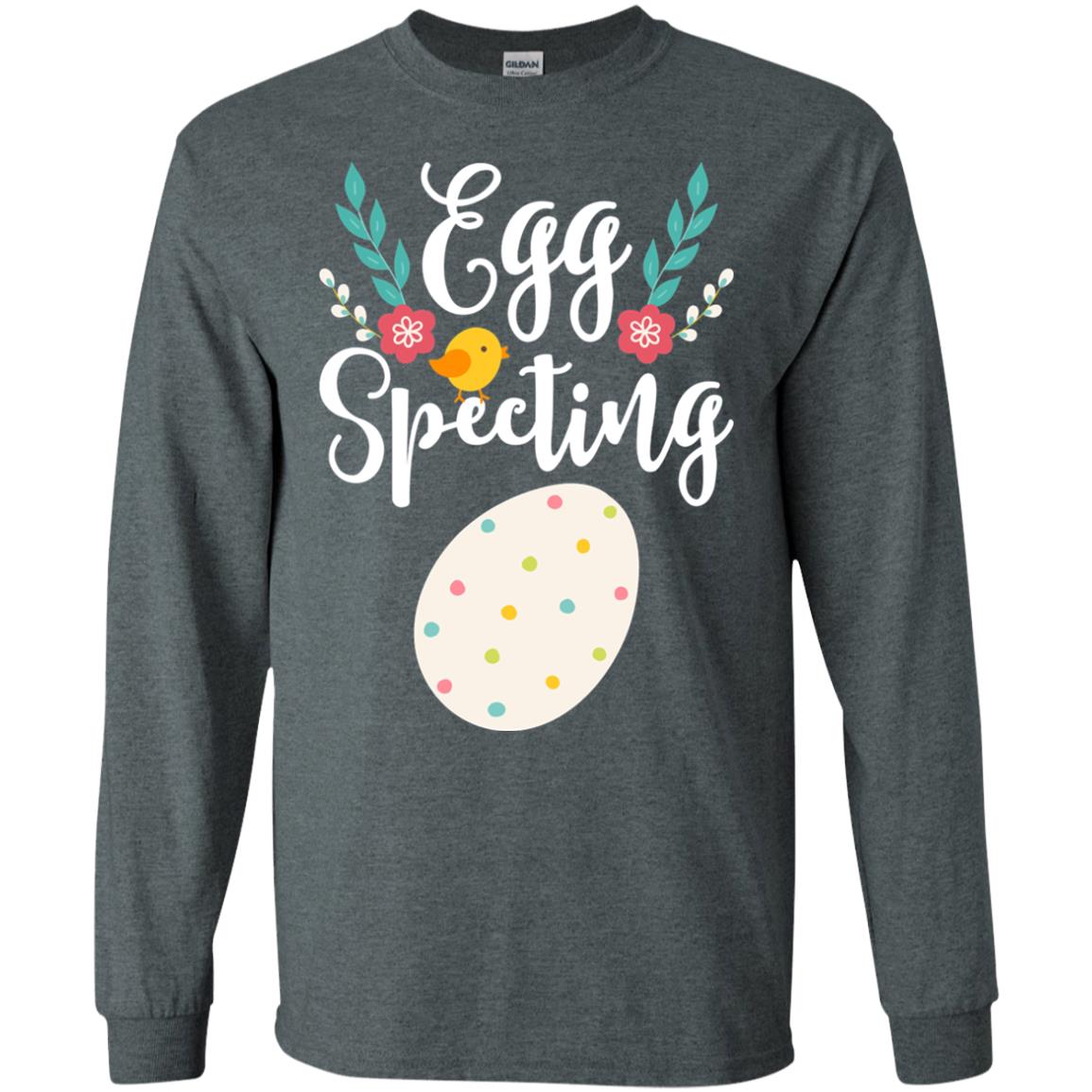Egg Specting Announcement Pregnant Easter T-shirt Dark Heather