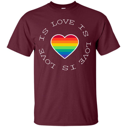Love Is Love Rainbow Heart Lgbt Support Gift Shirt Maroon