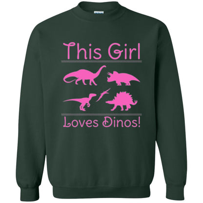 Dinosaur T Shirt This Girl Loves Dinos Forest Green