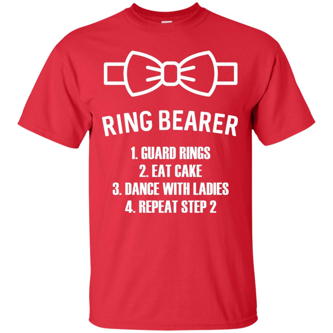 Ring Bearer T-shirt Boys Wedding Guard Rings, Eat Cake Red