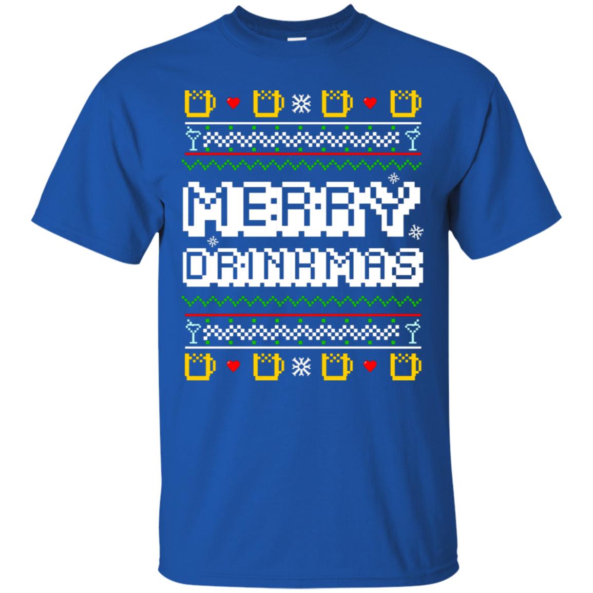 Merry Drinkmas X-mas Gift Shirt For Drinking Lovers Royal