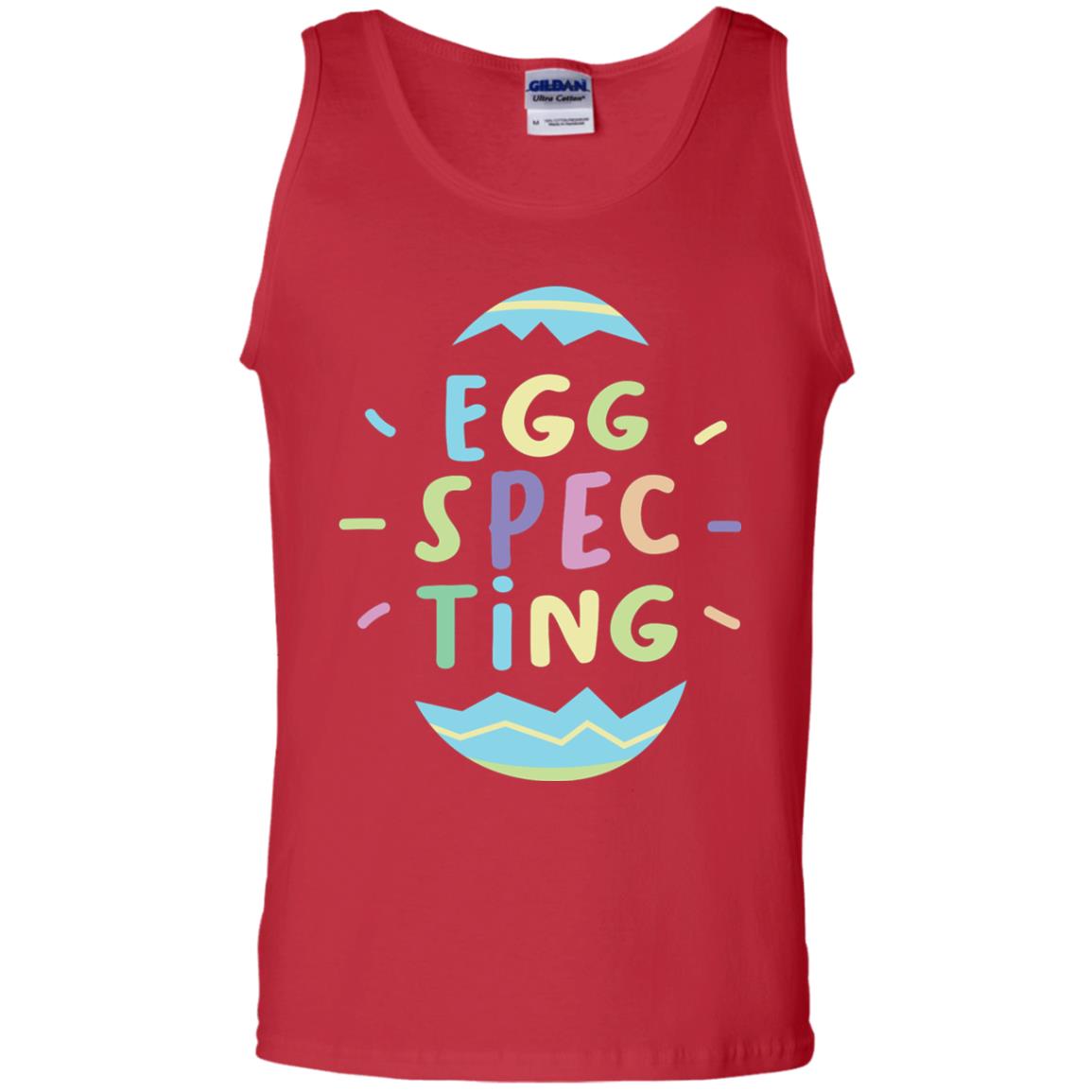 Eggspecting Funny Pregnancy Pregnant Easter Shirt Red