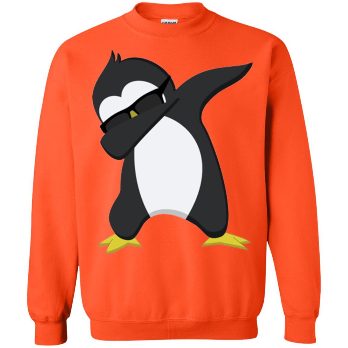 Christmas T-shirt Dabbing Penguin T-shirt Orange