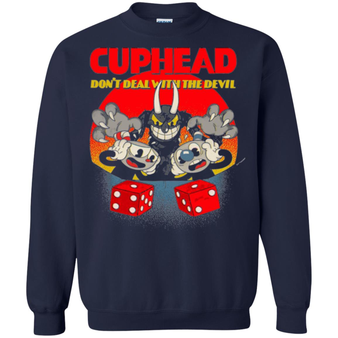 Video Game T-shirt Cuphead And Mugman Devil_s Dice Navy