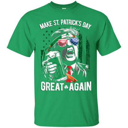 Make St Patricks Day Great Again Trump Leprechaun T-shirt Irish Green