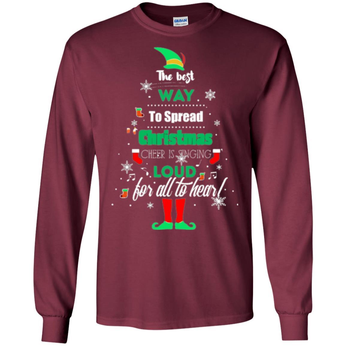 Elf Christmas T-shirt The Best Way To Spread Christmas Cheer Maroon