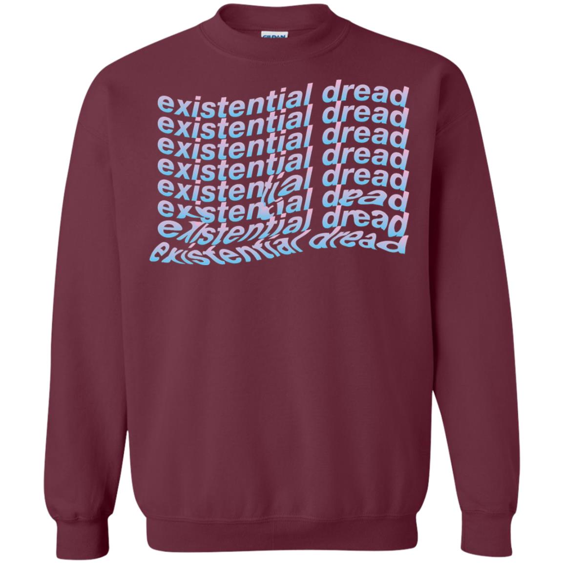 Existential Dread Waves Melting Distortion Aesthetic T-shirt Maroon