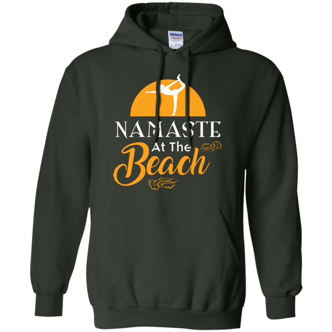 Yoga Lover T-shirt Namaste At The Beach Forest Green