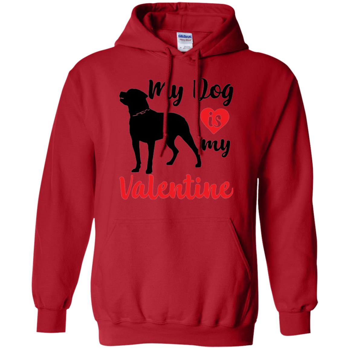 Dog Lover T-shirt My Dog Is My Valentine Red