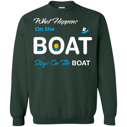 What Happens On The Boat Stay On The Boat Summer Vacation Shirt Forest Green