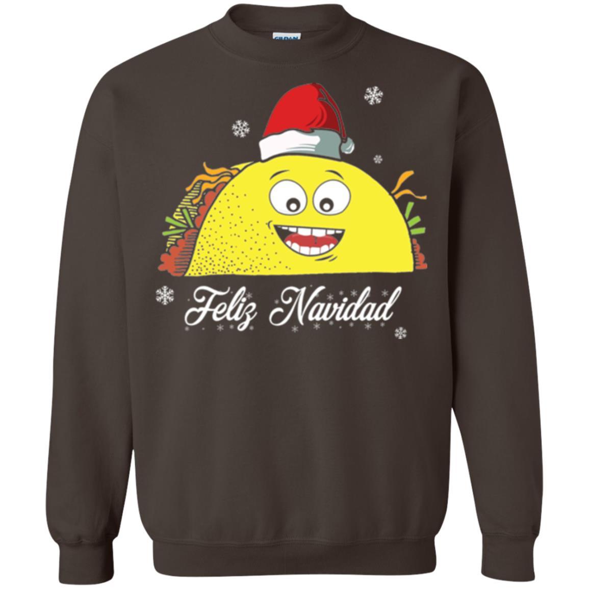 Christmas T-shirt Taco Feliz Navidad Dark Chocolate
