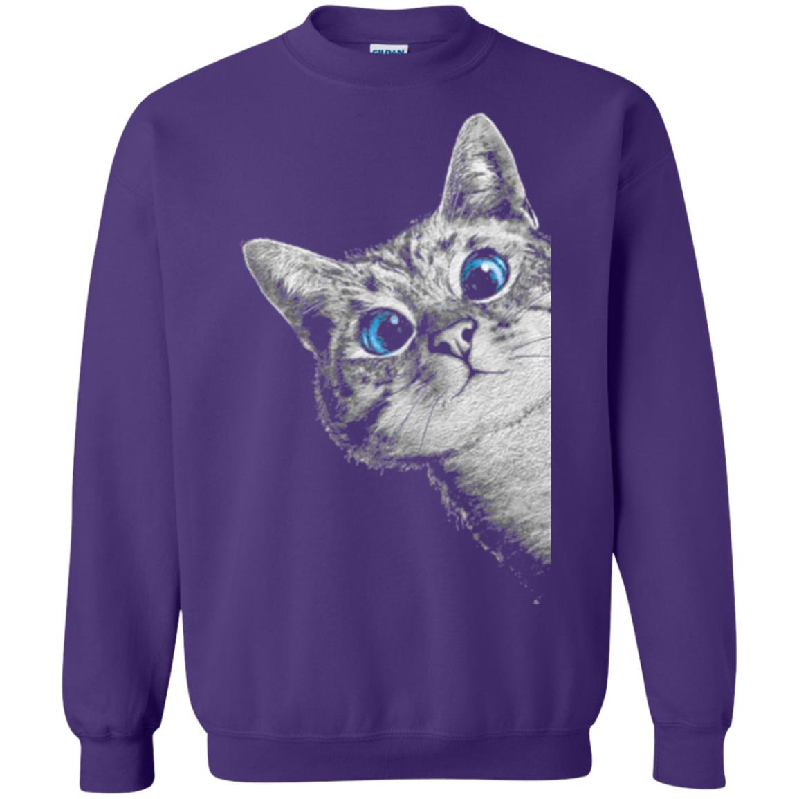 Cat Lovers T-shirt Cute Face Purple