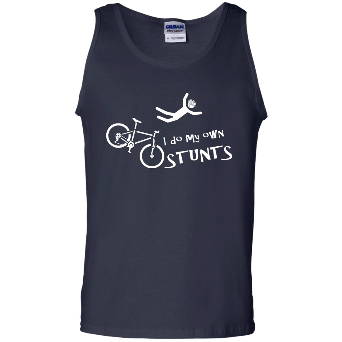 Biker T-shirt I Do My Own Stunts Navy