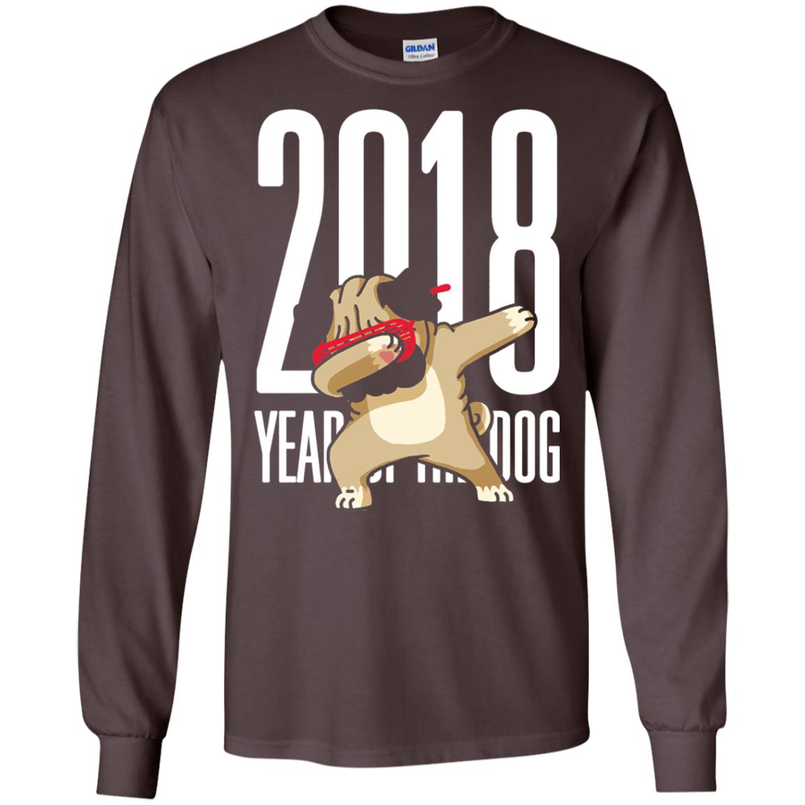 Dog Lover T-shirt 2018 Year Of The Dog Dark Chocolate