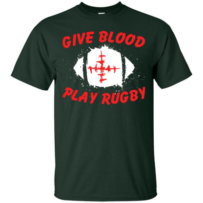 Football Lover T-shirt Give Blood Play Rugby Forest