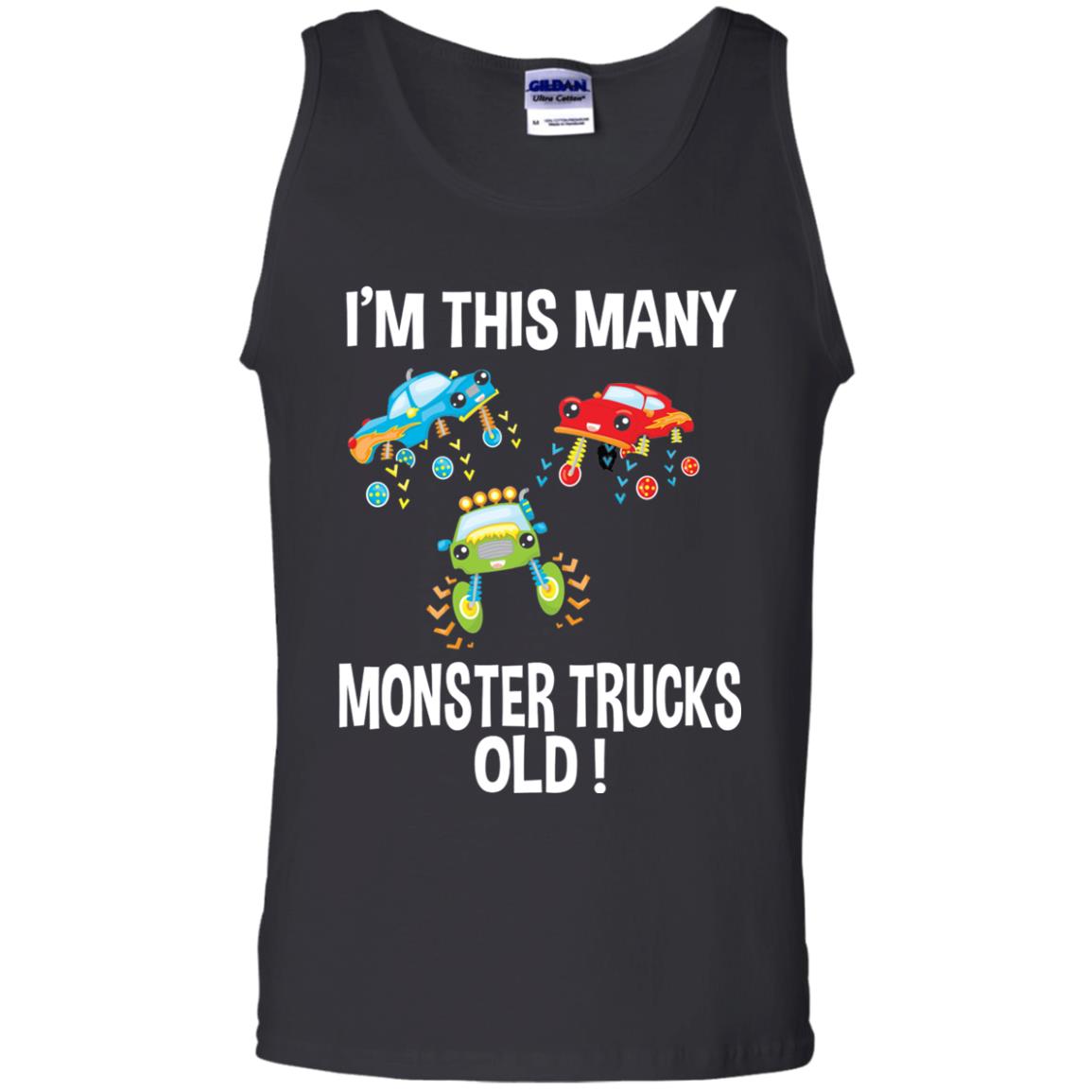 Birthday 3th Shirt Im This Many Monster Trucks Old Black