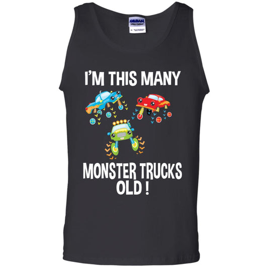 Birthday 3th Shirt Im This Many Monster Trucks Old Black