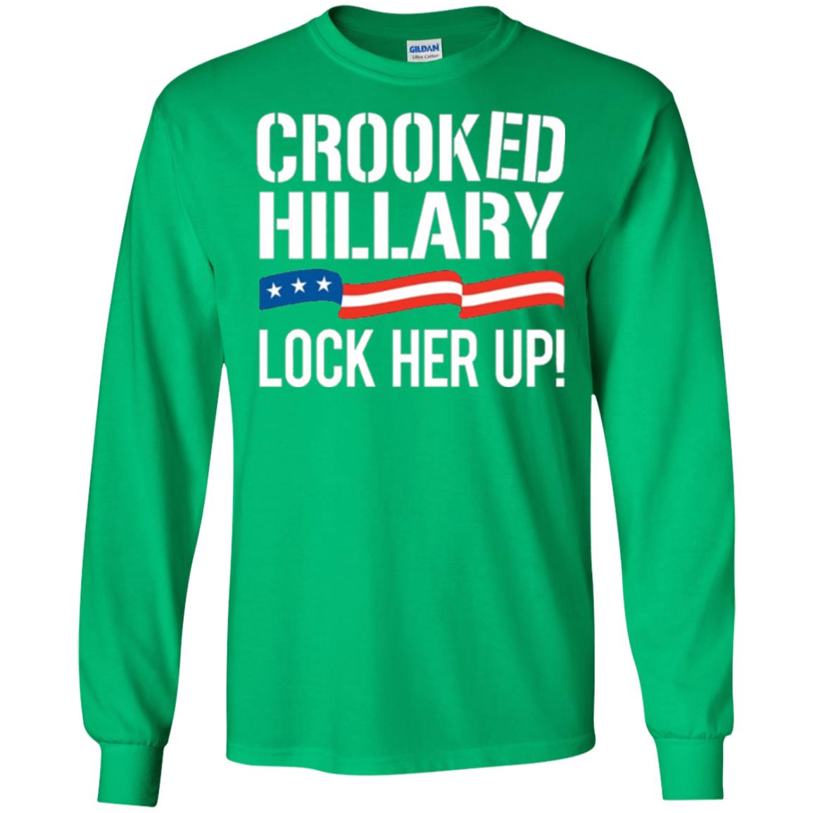 Crooked Hillary Lock Her Up T-shirt Irish Green