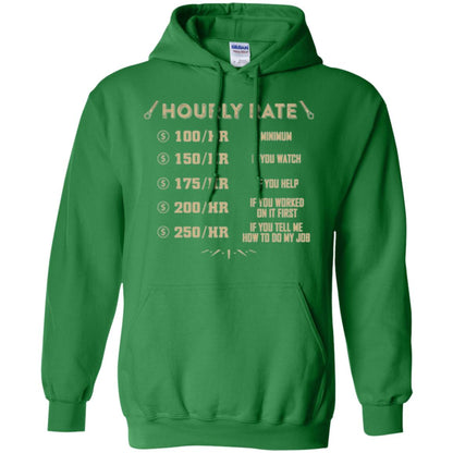 Mechanic T-shirt Mechanic Hourly Rate Irish Green
