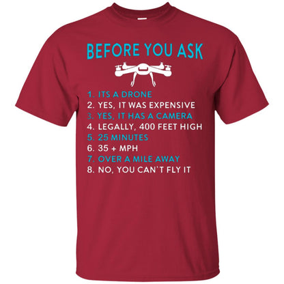 Funny Drone T-shirt Before You Ask Cardinal