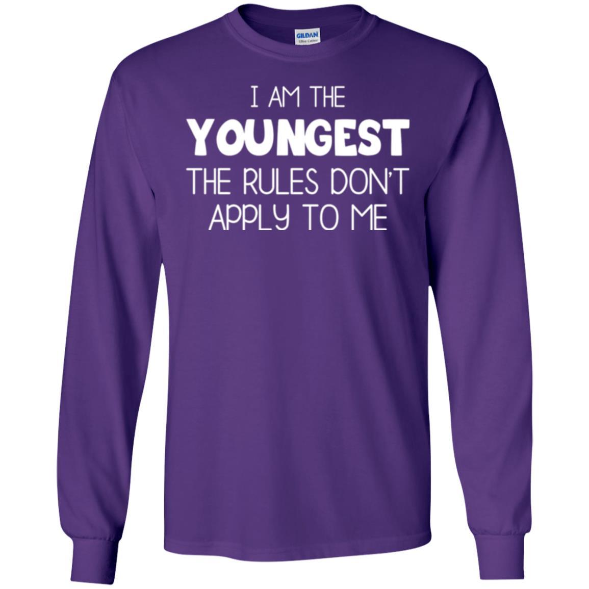Family T-shirt I Am The Youngest The Rules Don't Apply To Me Purple