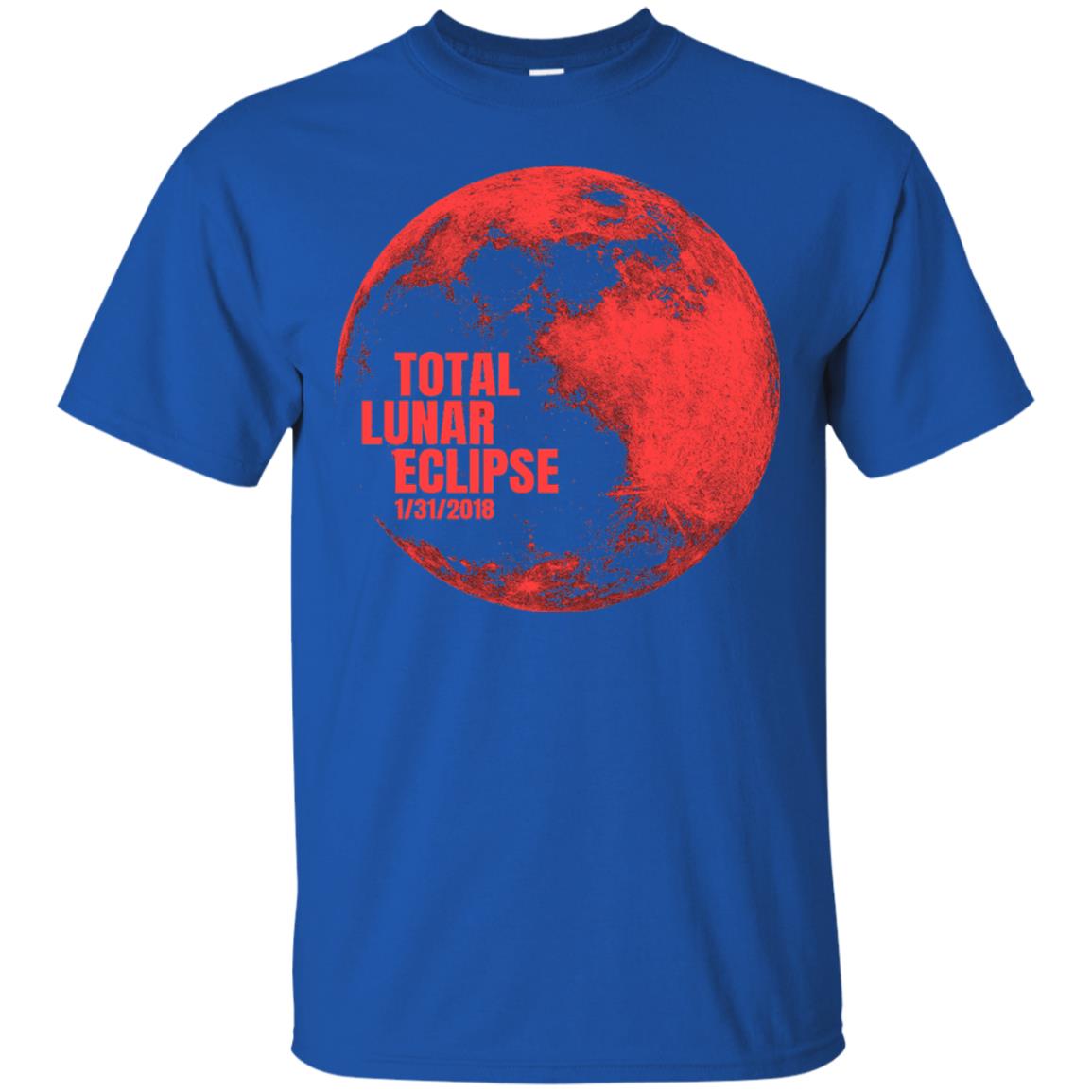 Total Lunar Eclipse 2018 Blood Full Red Moon T-shirt Royal